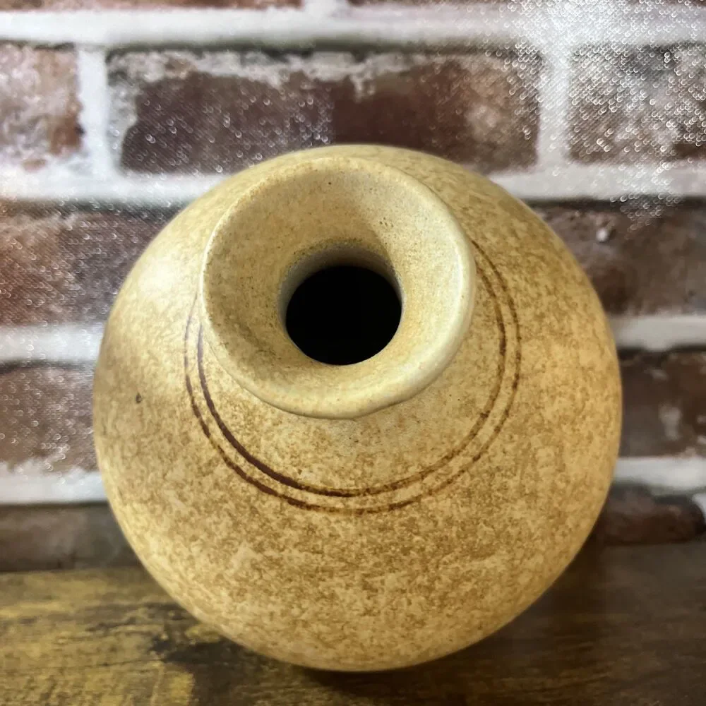 Vintage Terra-cotta MCM Art Studio Round Vase Thin Neck Perfect Form And Glaze